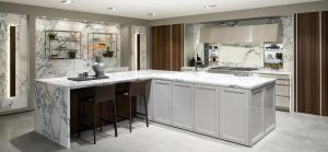 SieMatic Classic Sterling Grey Nickel Gloss Arabescato Marble 1